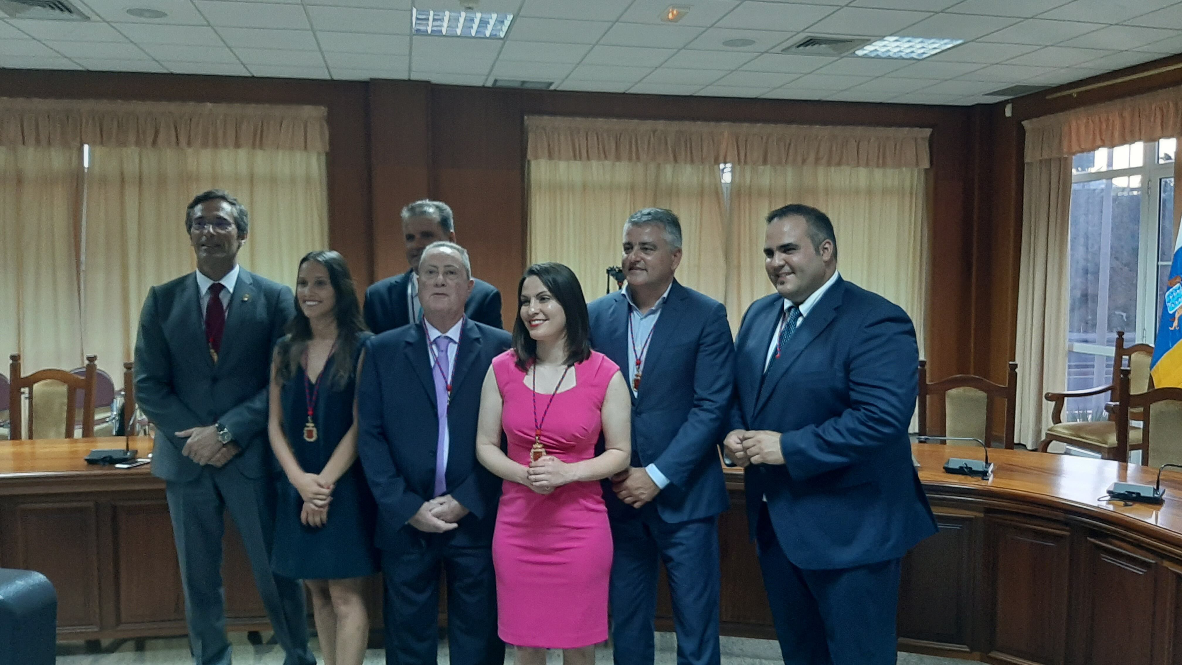 Consejeros del Grupo Nacionalista (CC-PNC) en el Cabildo de Lanzarote al comienzo del actual mandato.