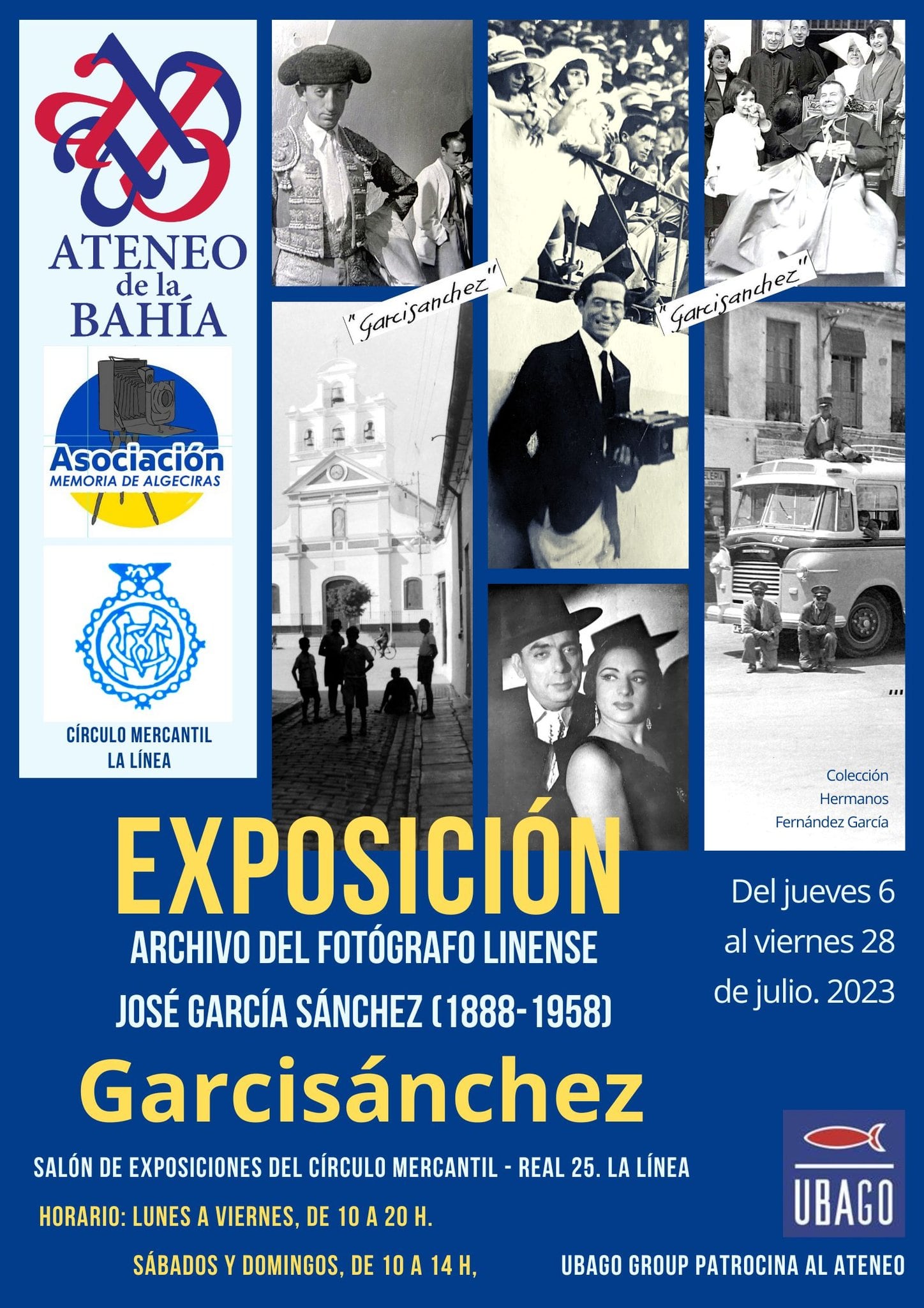 Cartel anunciador de la exposición dedicada al fotógrafo linense Garcisánchez