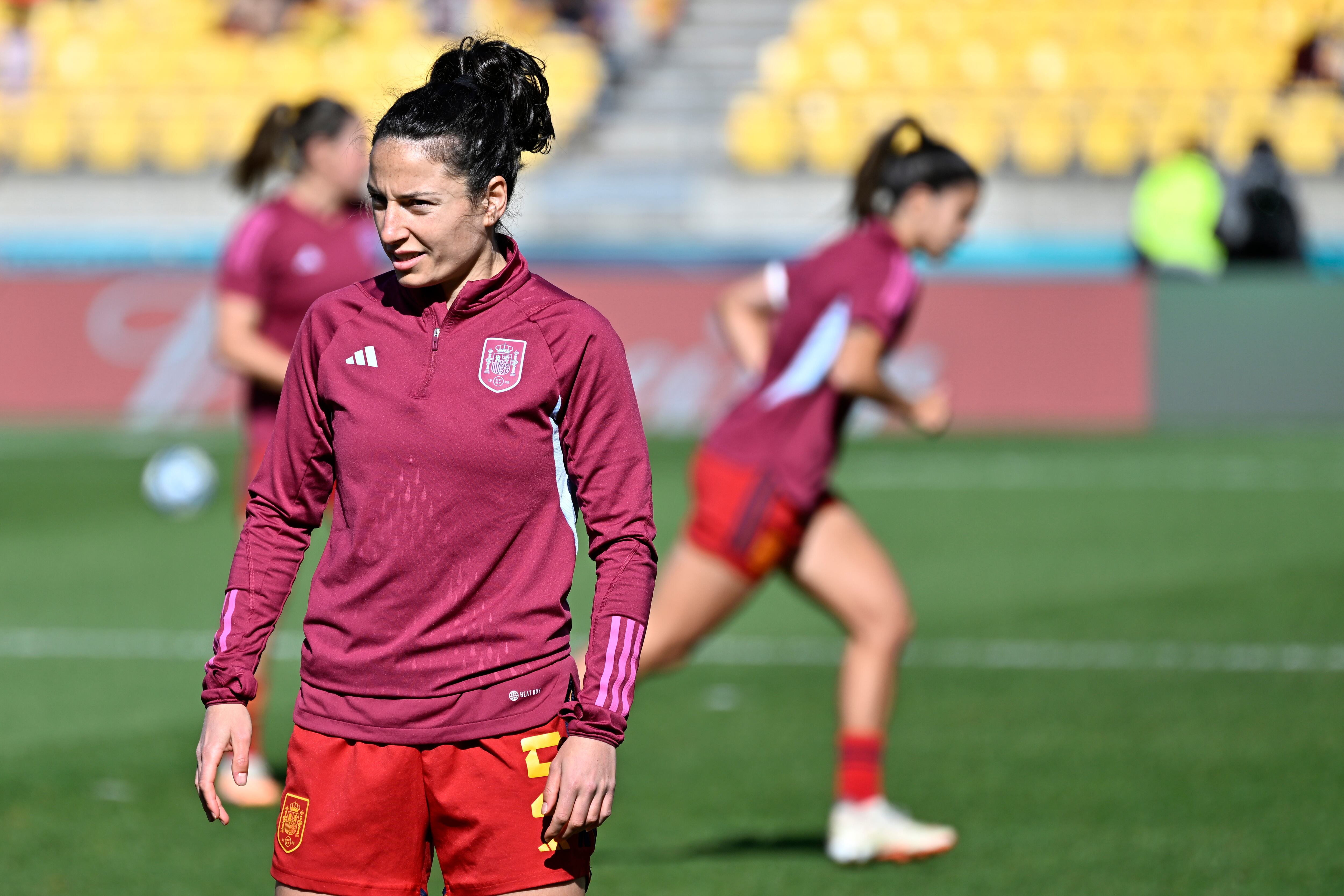 Wellington (New Zealand), 10/08/2023.- Ivana Andres of Spain warms up ahead of the FIFA Women's World Cup 2023 Quarter Final soccer match between Spain and the Netherlands in Wellington, New Zealand, 11 August 2023. (Mundial de Fútbol, Países Bajos; Holanda, Nueva Zelanda, España) EFE/EPA/MASANORI UDAGAWA AUSTRALIA AND NEW ZEALAND OUT