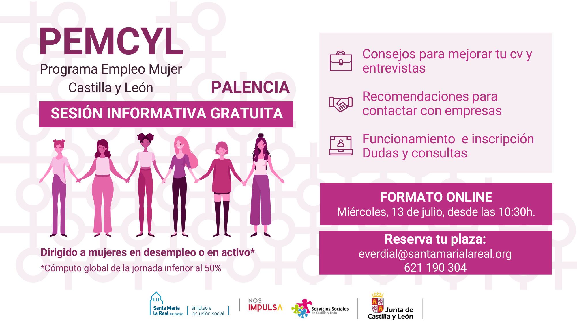 Una sesión informativa de “PEMCYL” se dirige a mujeres en búsqueda de empleo que residen en la provincia de Palencia