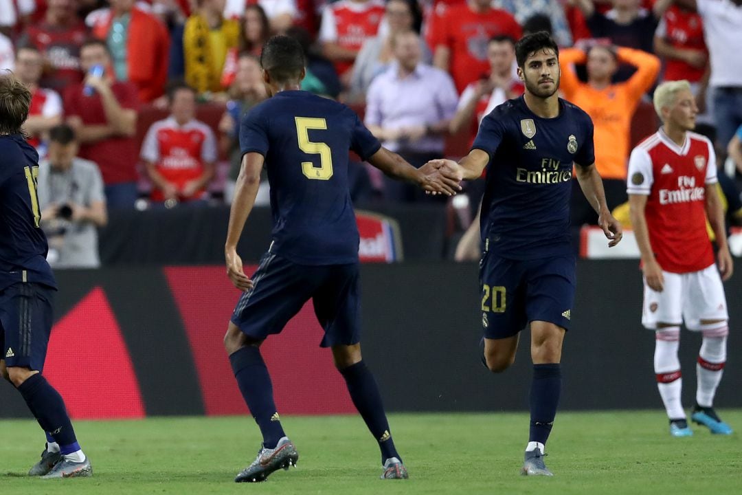 Marco Asensio en el partido frente al Arsenal