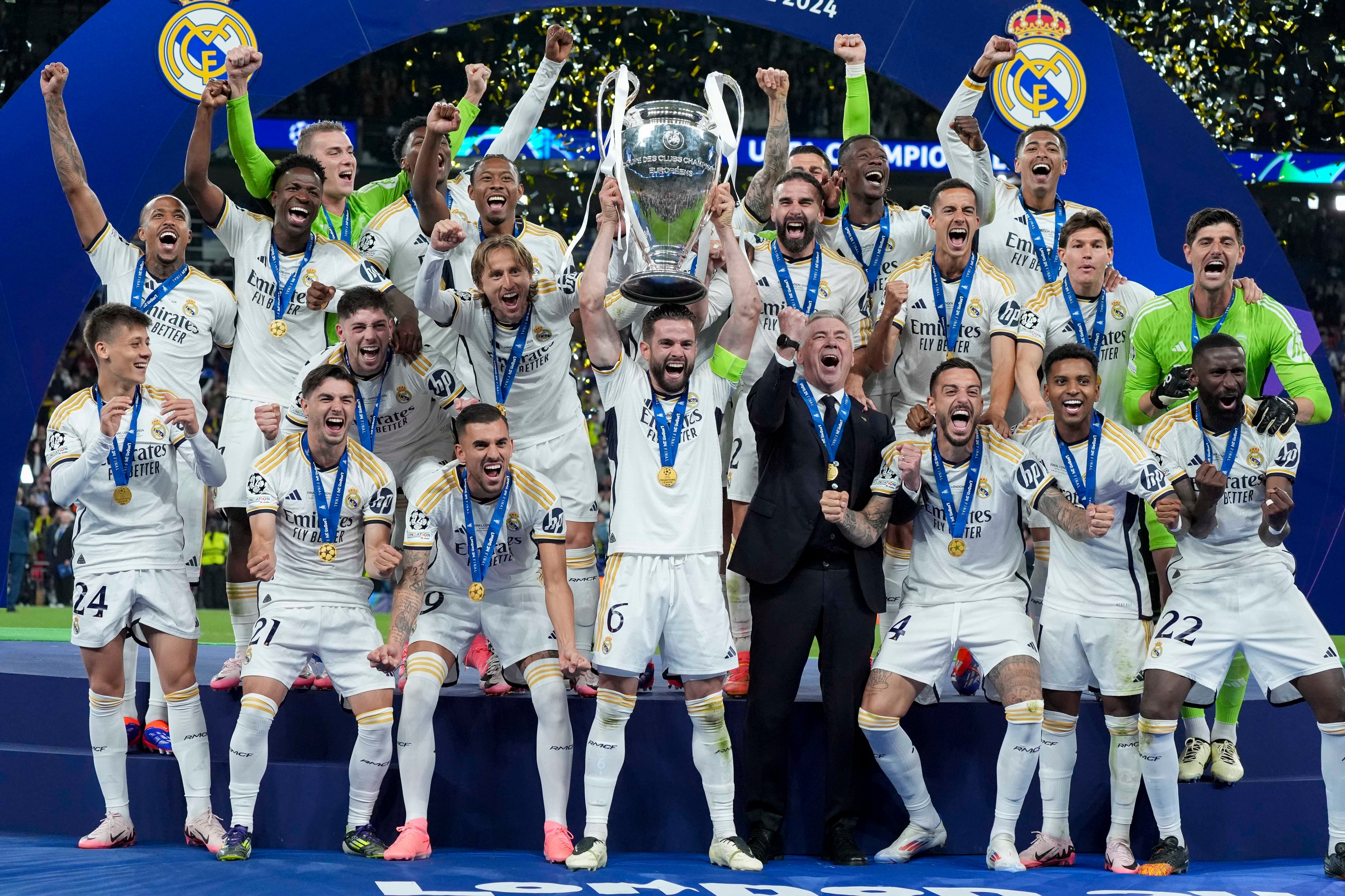 El Real Madric celebra la Champions League en Wembley. (Photo by Matteo Ciambelli/DeFodi Images via Getty Images)