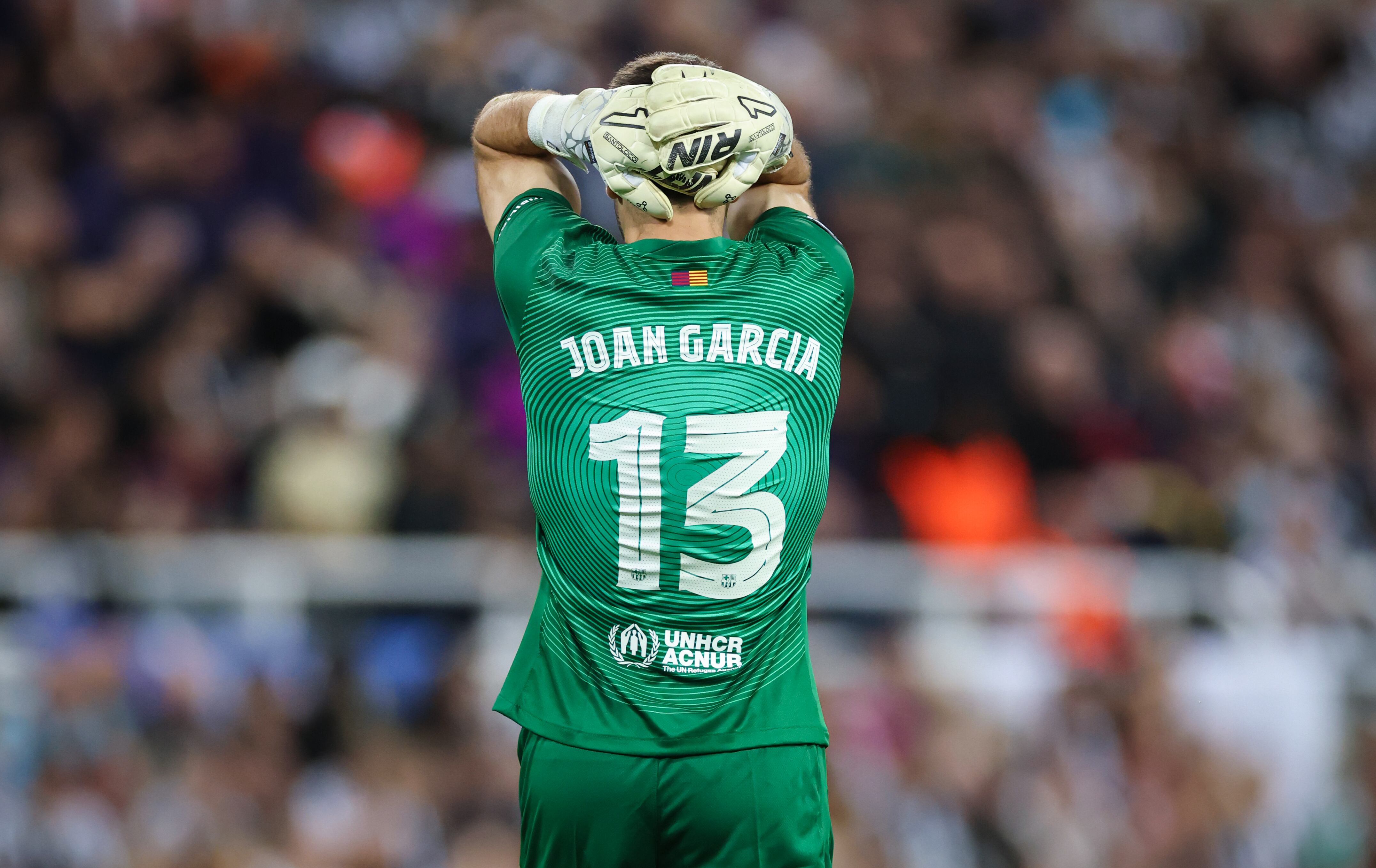 Joan Garcia, durante un partido esta temporada con el Barça. (Marc Atkins/Getty Images)