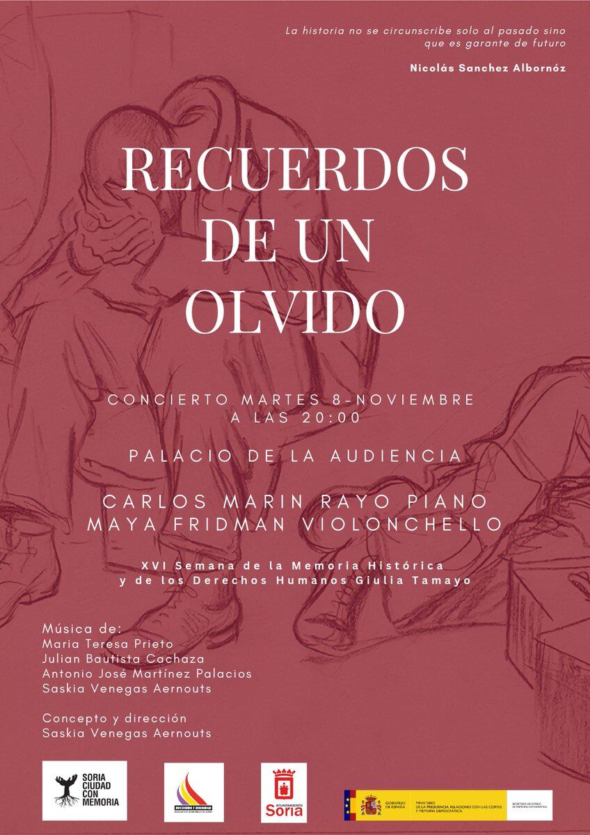 Cartel del concierto &#039;Recuerdos de un olvido&#039; de este martes, dentro de la XVI Semana de la Memoria Histórica.