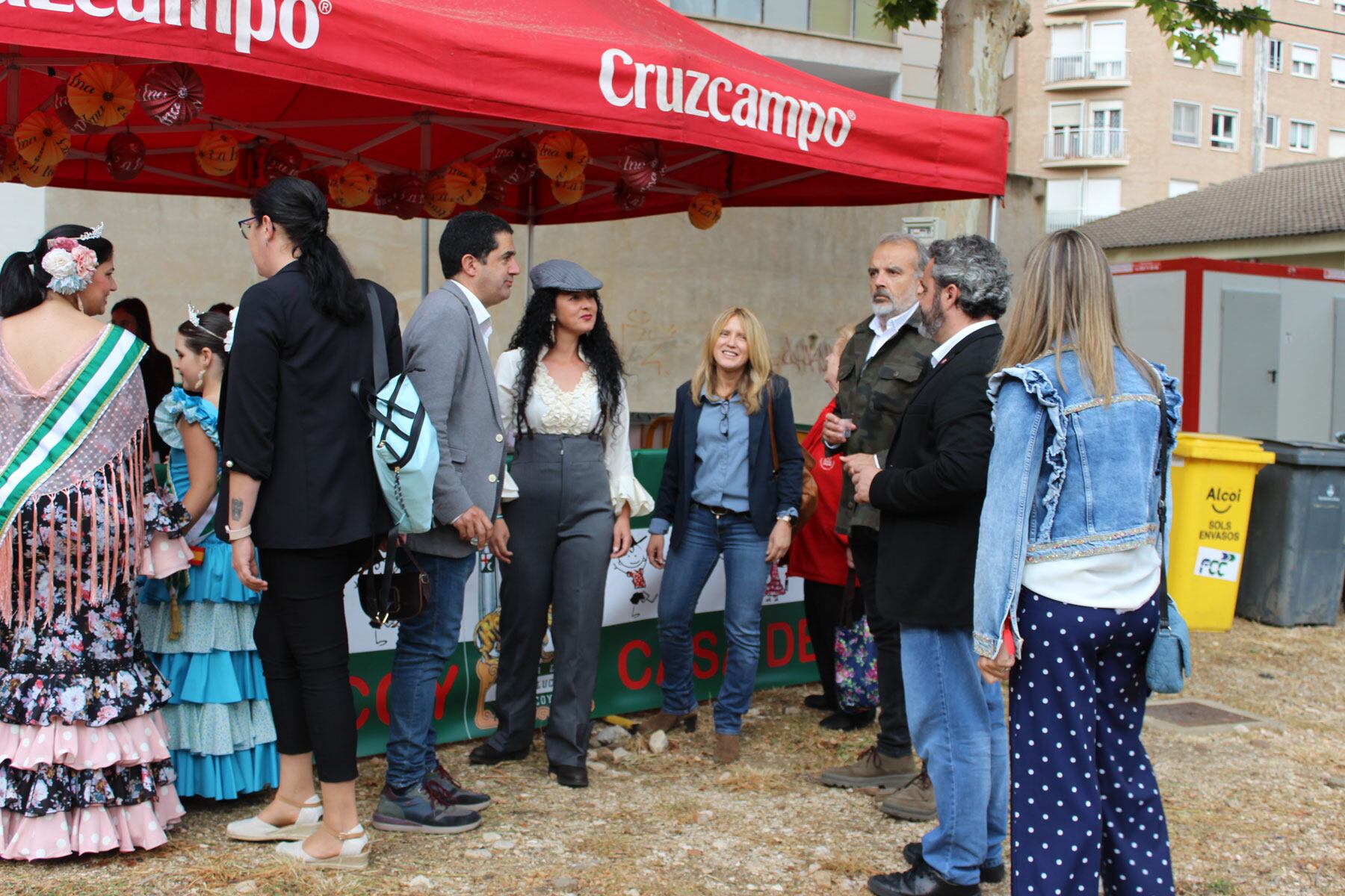Imagen de la visita oficial durante la inauguración de la Feria de Andalucía de Alcoy de la pasada edición