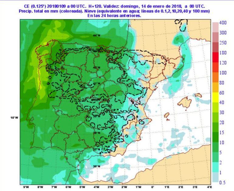 Aemet avisa de la posibilidad de nevadas en amplias zonas de la Península.