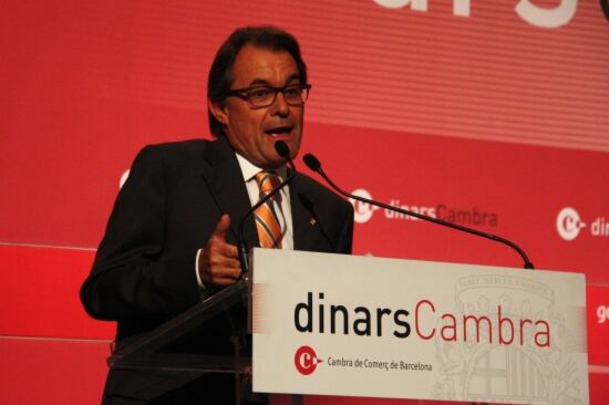 Artur Mas, durant la seva conferència en els Dinars Cambra