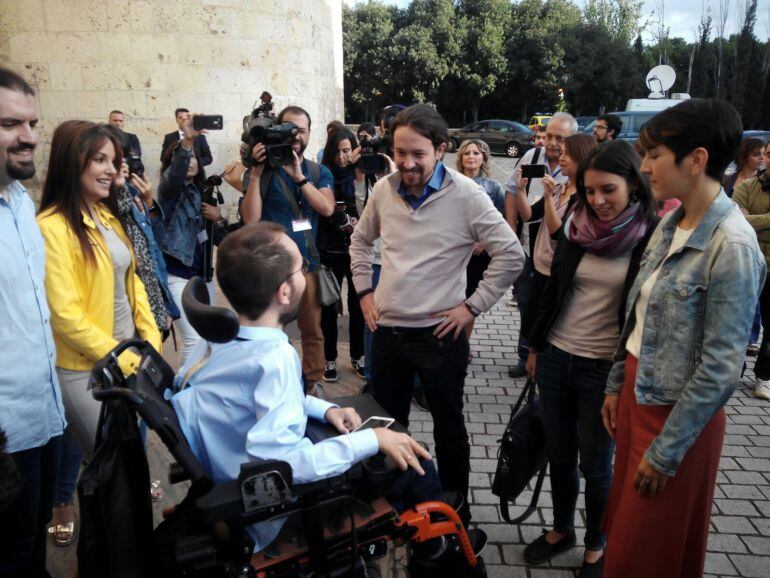 Pablo Iglesias, a su llegada a Zaragoza