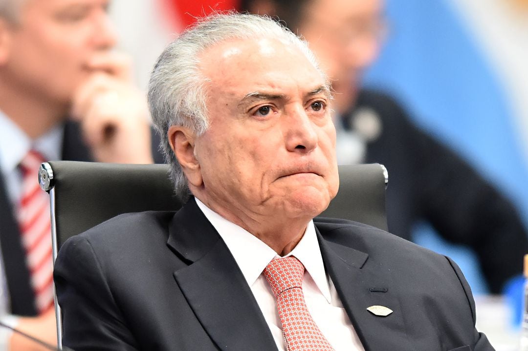 El expresidente brasileño Michel Temer durante el G20