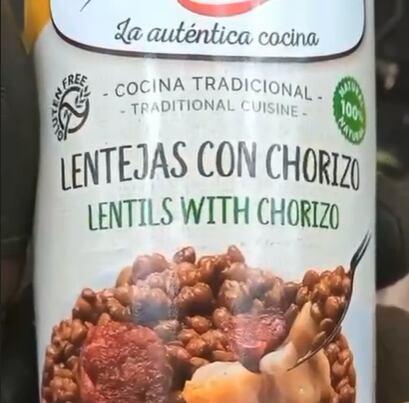 Lata de lentejas con chorizo de Abricome