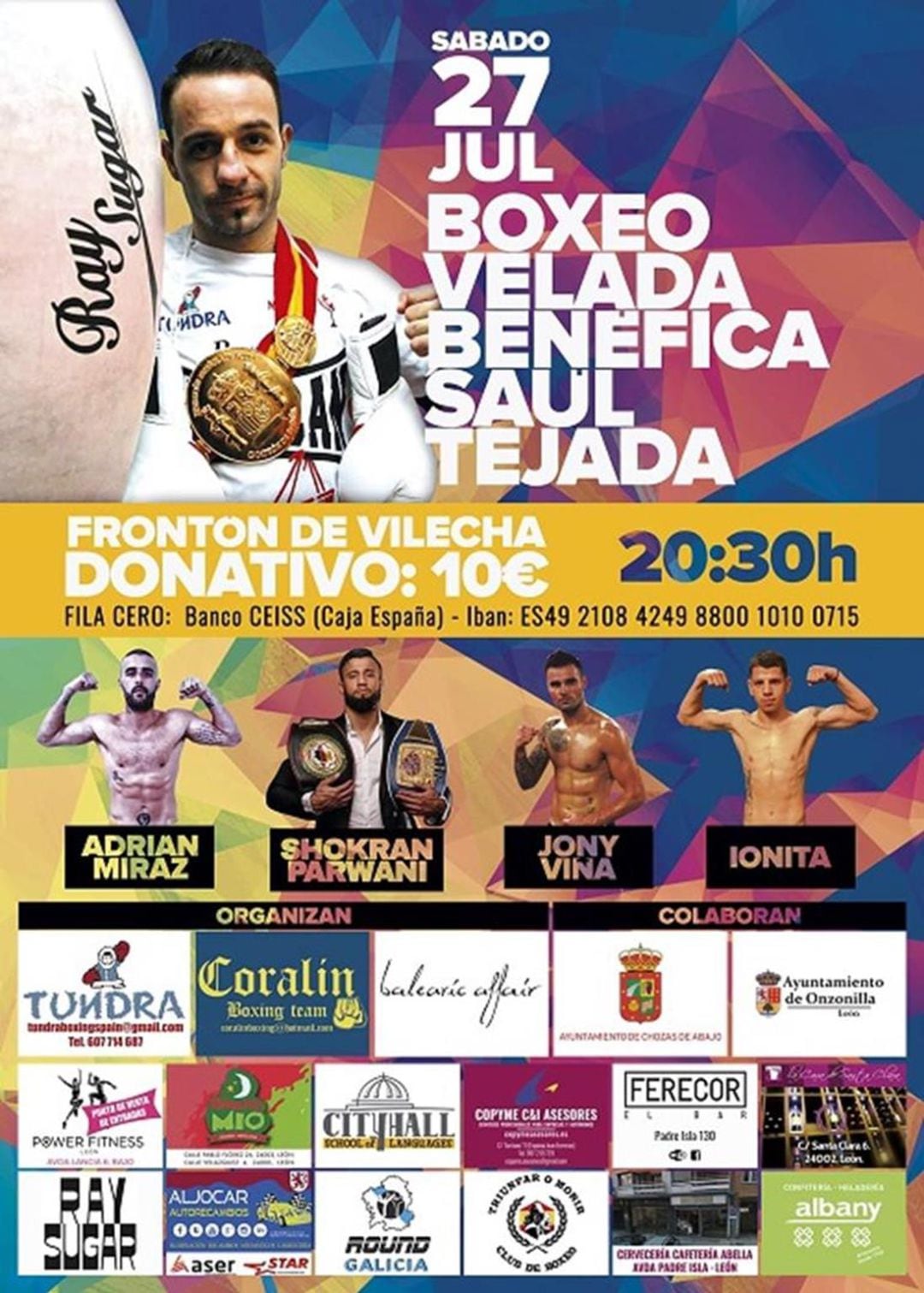 Cartel de la velada benéfica que se celebrará en Vilecha