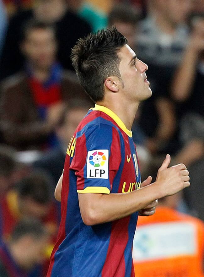 Villa no cellla no celebra el gol ante su Sporting