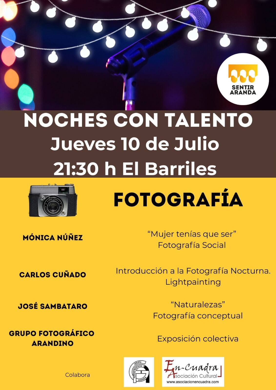 Cartel de la segunda sesión de las "Noches con Talento" 2025