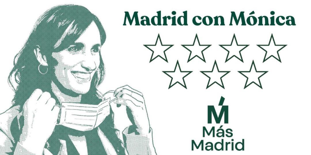 Imagen que se verá en las banderolas de la campaña para las elecciones autonómicas de Más Madrid, con su candidata Mónica García