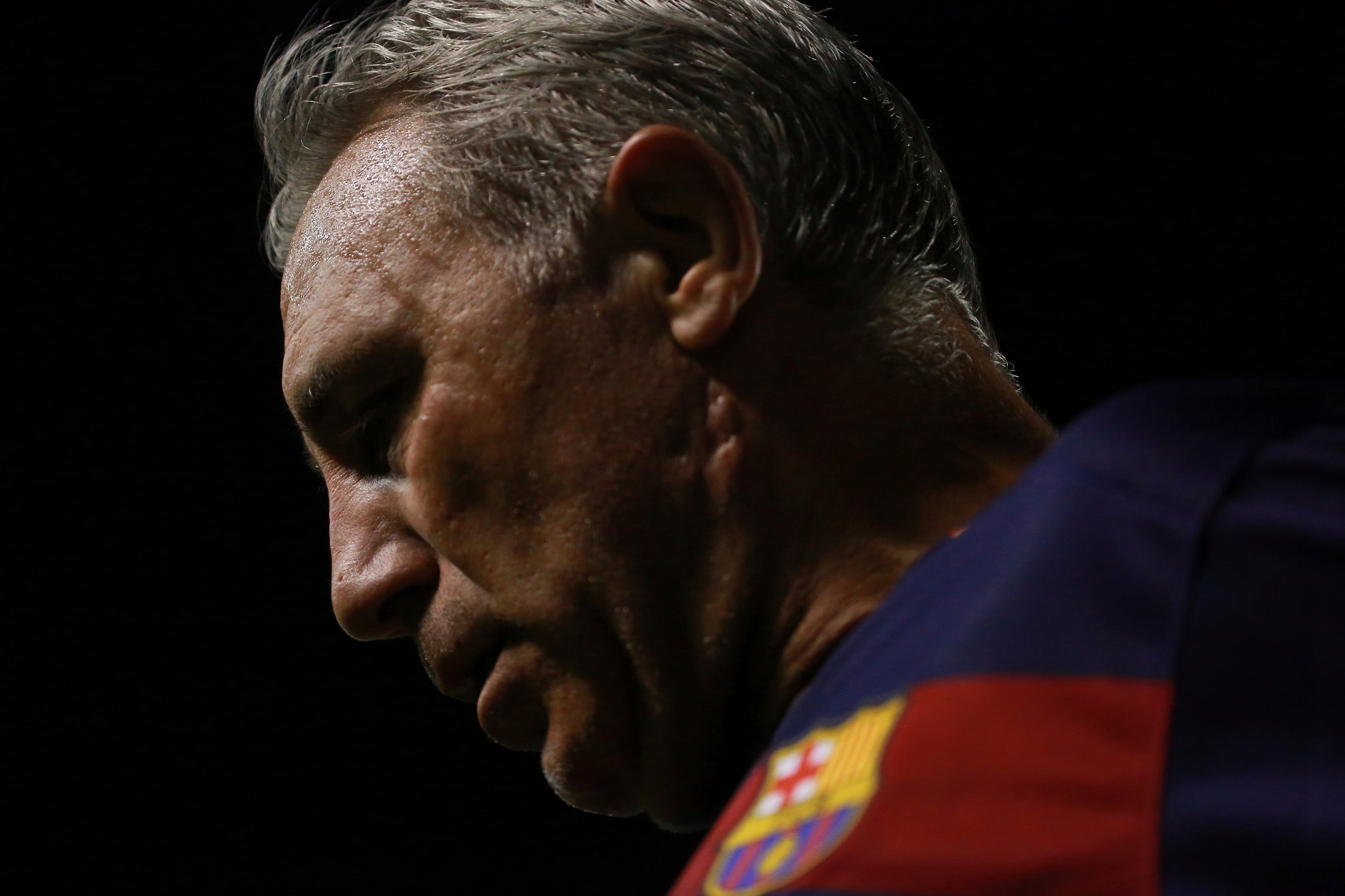 Hristo Stoichkov, durante un partido con el Barcelona Legends