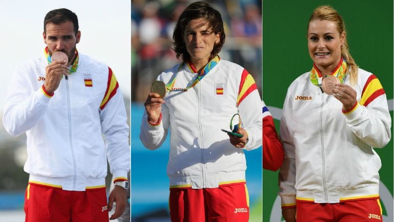 Craviotto, Chourraut y Valentín, con sus medallas en Río 2016.