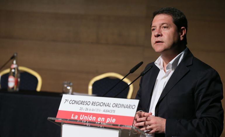 Emiliano García-Page, durante la inauguración del Congreso de UGT