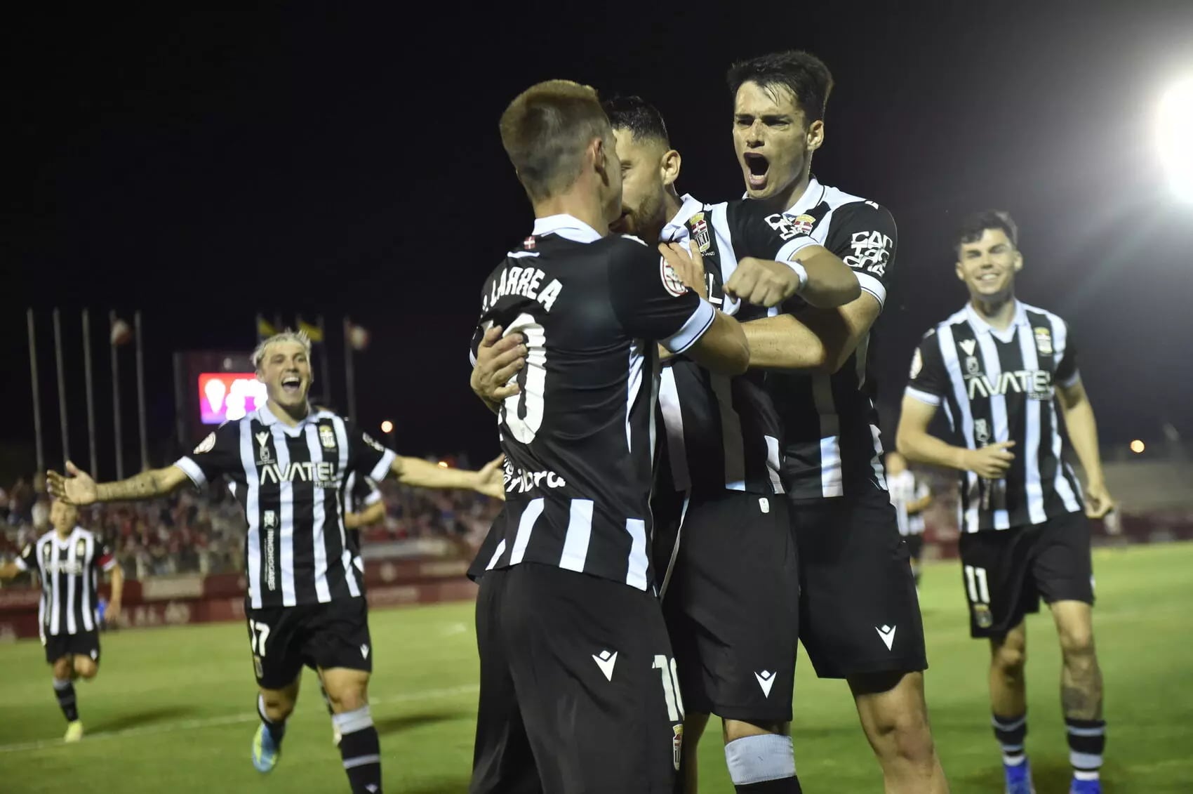 El Cartagena celebra un gol en Algeciras.