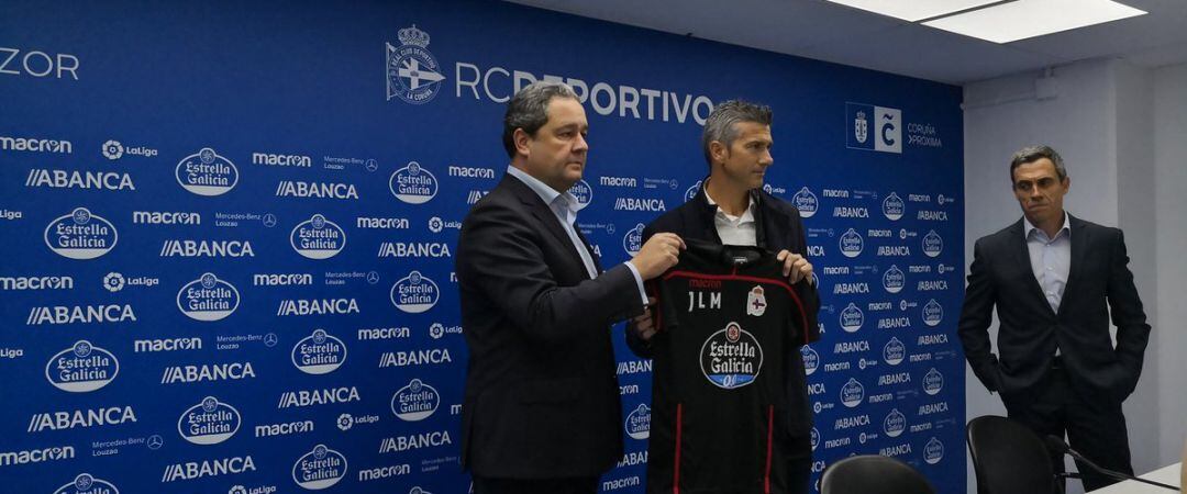 Presentación de Martí como nuevo entrenador del Deportivo