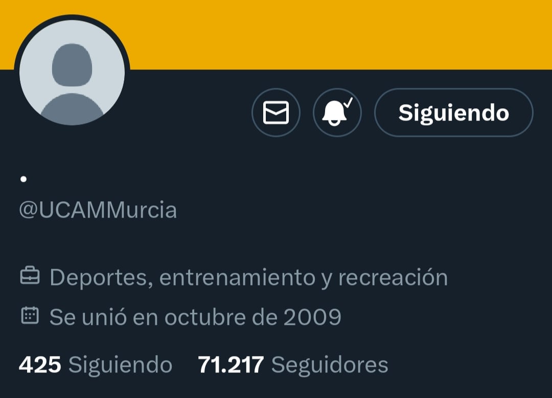 Encabezado de la red social de Twitter &#039;X&#039; del UCAM Murcia CB