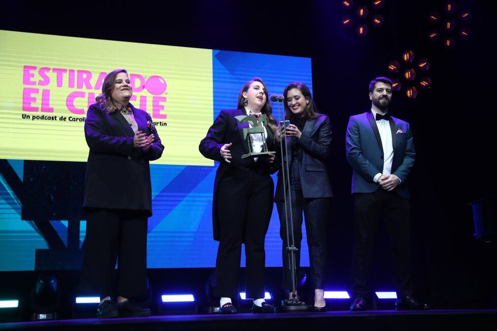 El equipo de Estirando el Chicle durante la recepción del Premio Ondas.