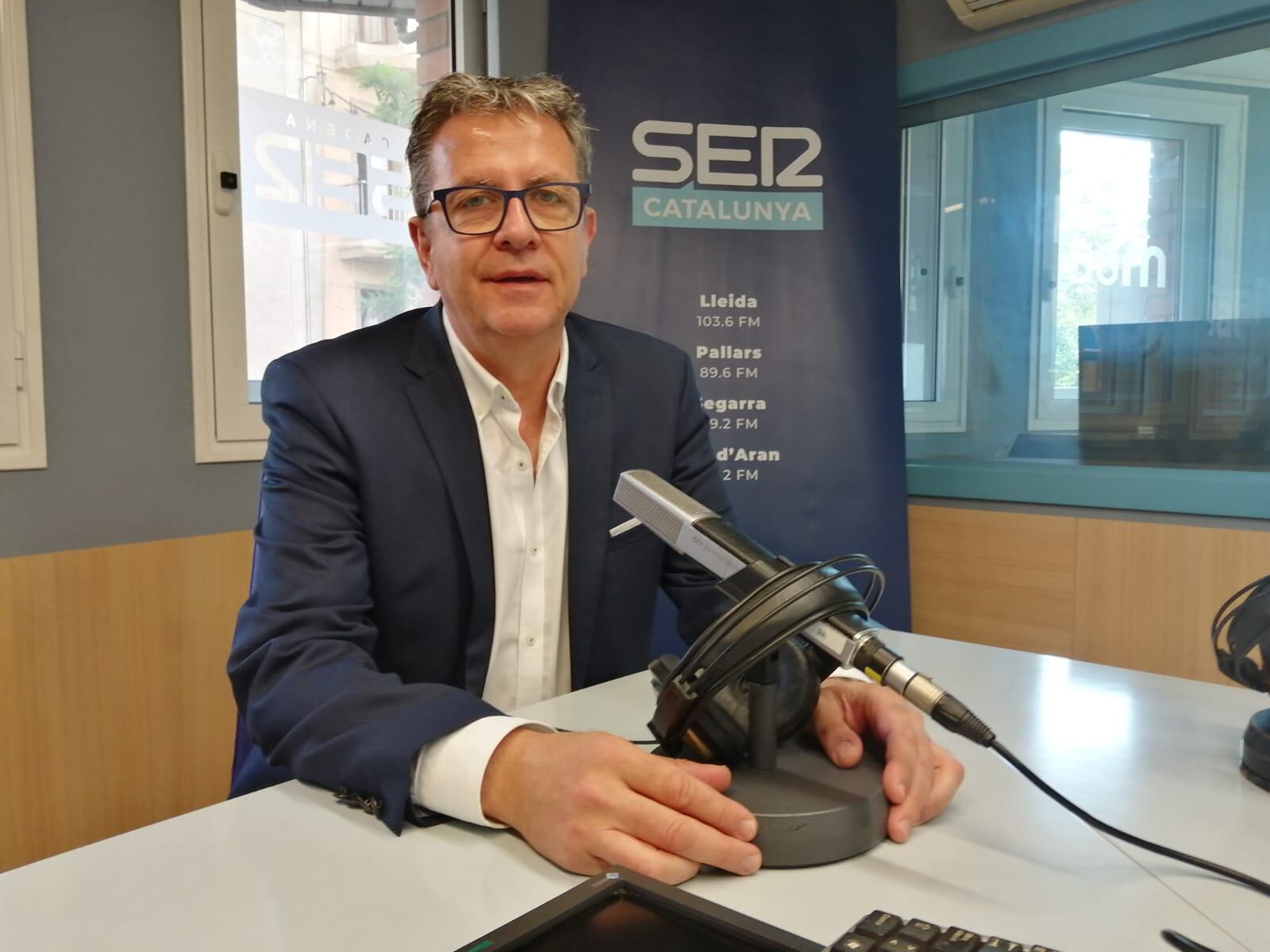 Joan Talarn, als estudis de Ràdio Lleida