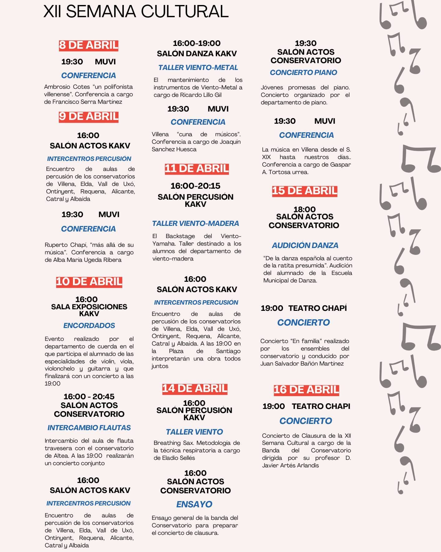 Programa de la Semana Cultural