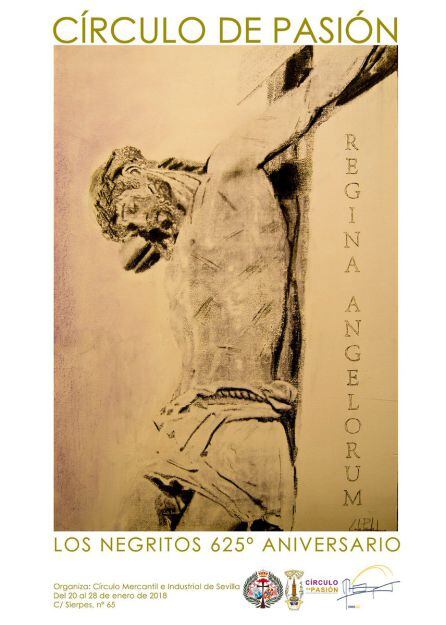 Cartel de Carlos Peñuela para el XII Círculo de Pasión del Mercantil, dedicado a la Hermandad de Los Negritos en su 625 aniversario