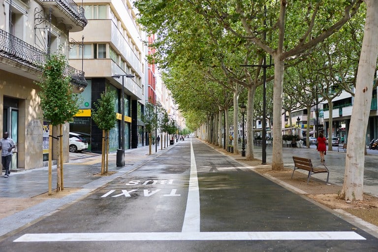 Imatge de la part que ja es va arreglar de la Rambla Ferran. Ara s'actuarà en la part del davant d'aquest punt.