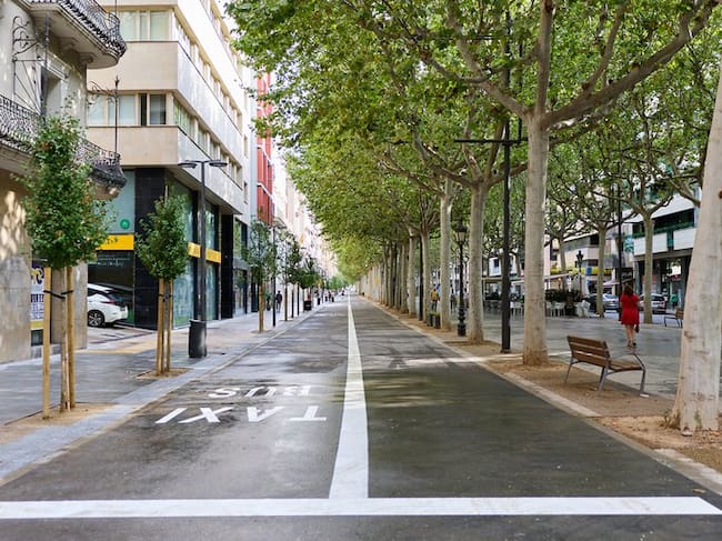 Imatge de la part que ja es va arreglar de la Rambla Ferran. Ara s'actuarà en la part del davant d'aquest punt.