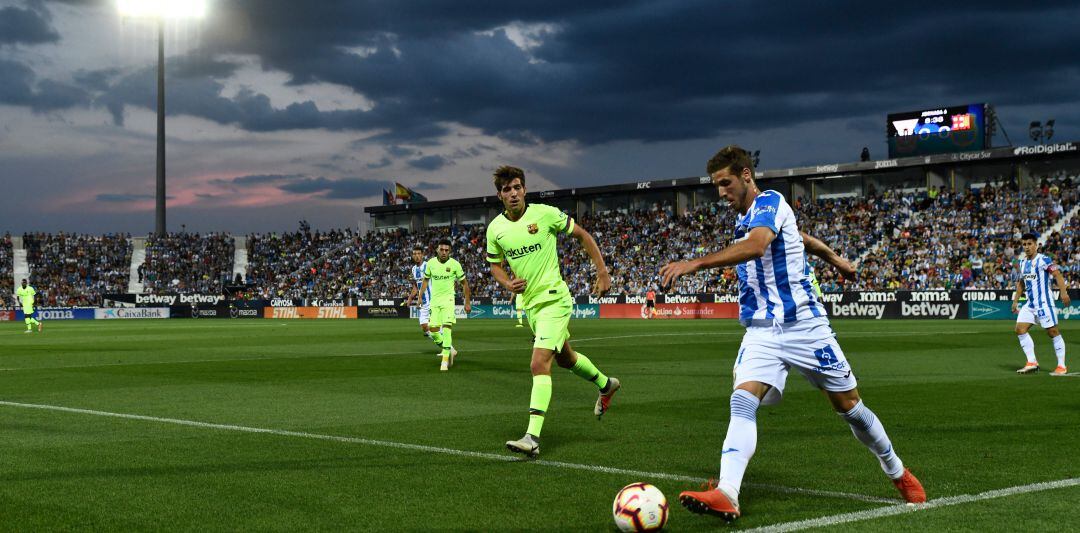 Imagen del partido de la primera vuelta entre el Leganés y el Barcelona