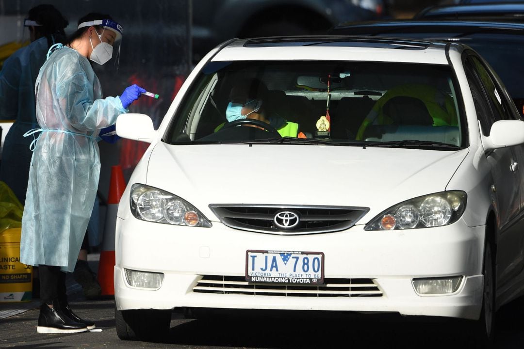 Pruebas contra el coronavirus en Melbourne (Australia)