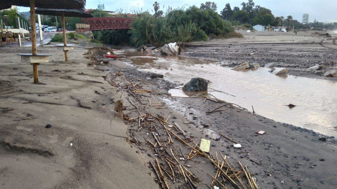 Los efectos del temporal la pasada semana en Marbella (Málaga)