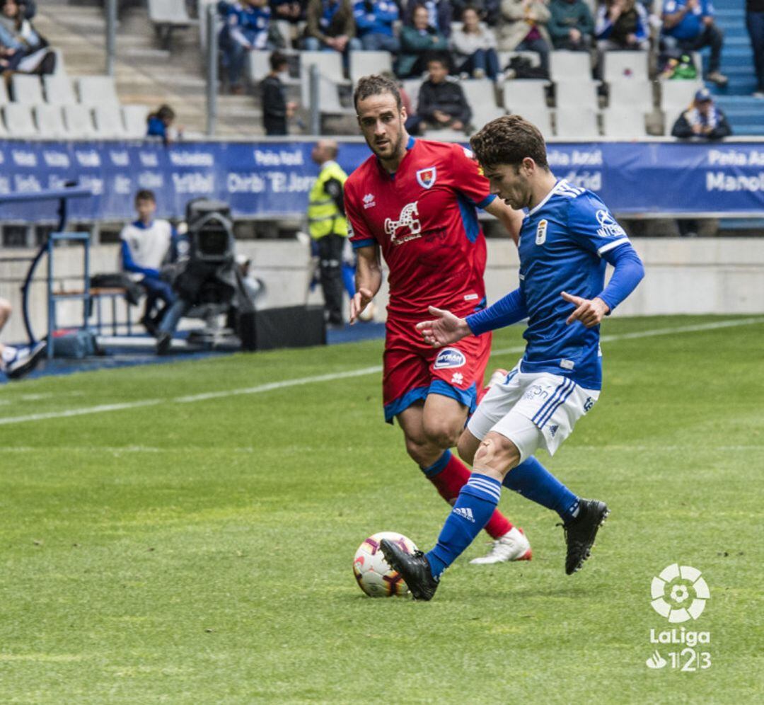 Higinio, durante el partido ante el Oviedo de la pasada temporada.