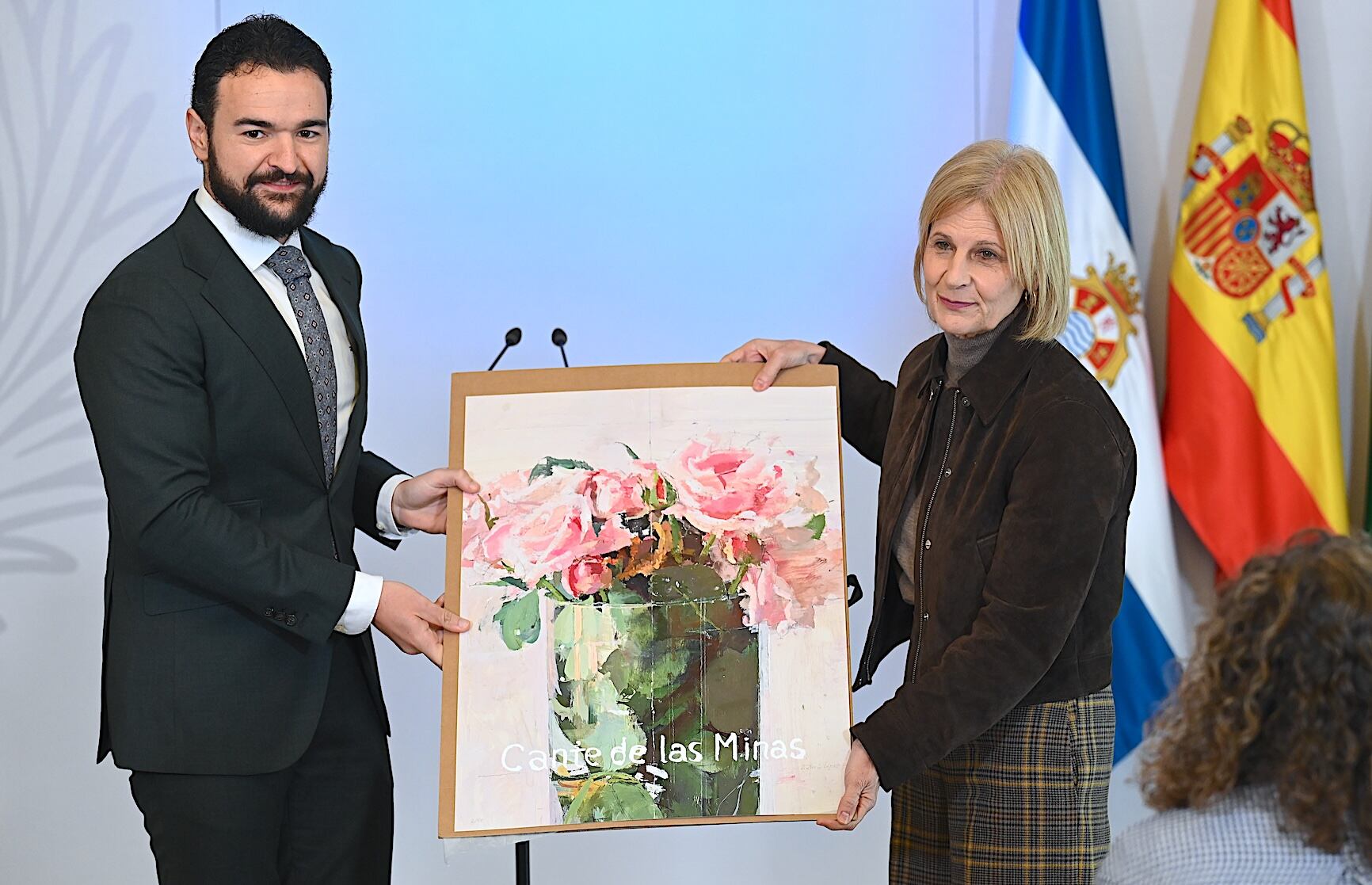 Recepción oficial al alcalde de La Unión, Joaquín Gabriel Zapata, en el Ayuntamiento de Jerez