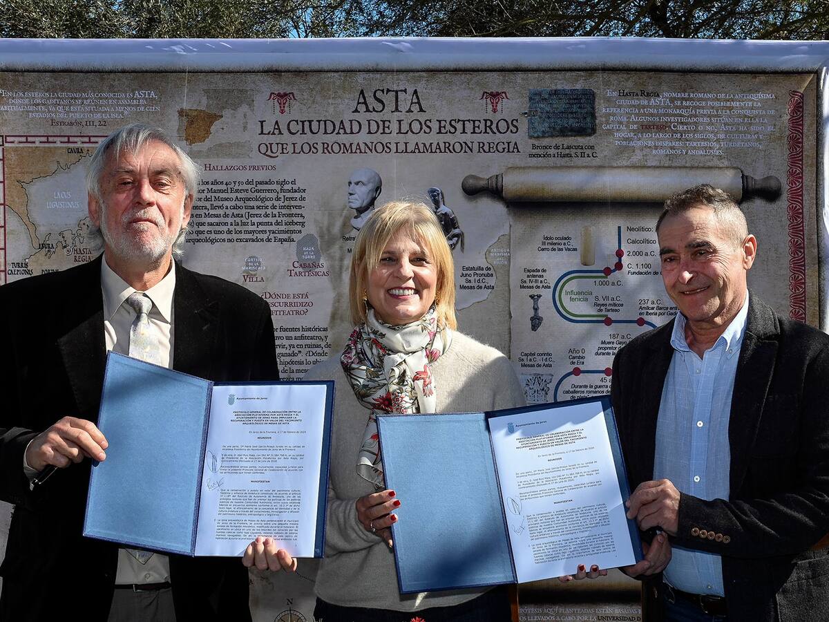 El Ayuntamiento de Jerez firma con la Plataforma por Asta Regia un protocolo para la preservación del yacimiento arqueológico de Mesas de Asta