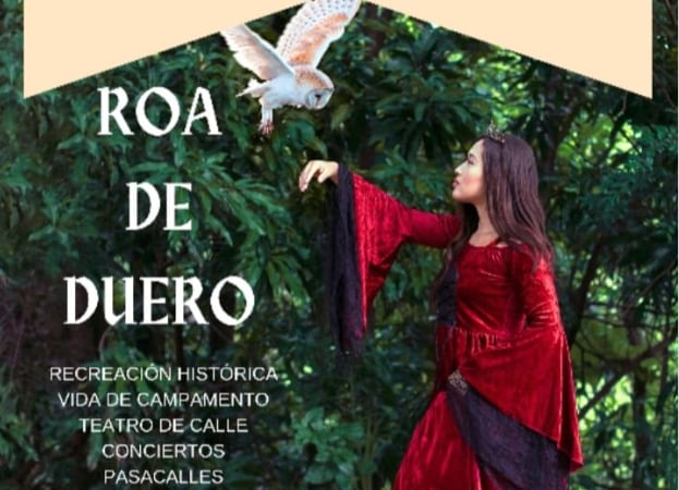 Detalle del cartel del mercado medieval de las Jornadas de Doña Violante en Roa