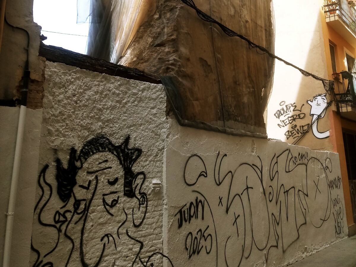 Estado de los restos de la muralla andalusí en València.