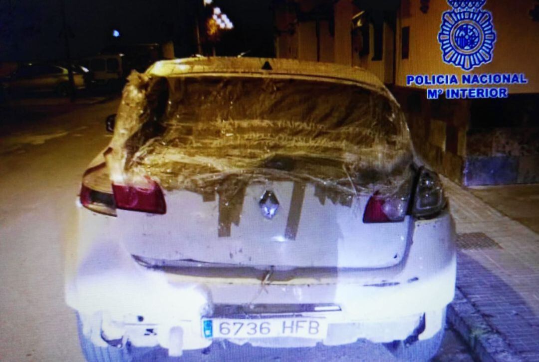 Estado en el que ha quedado el vehículo localizado por los agentes