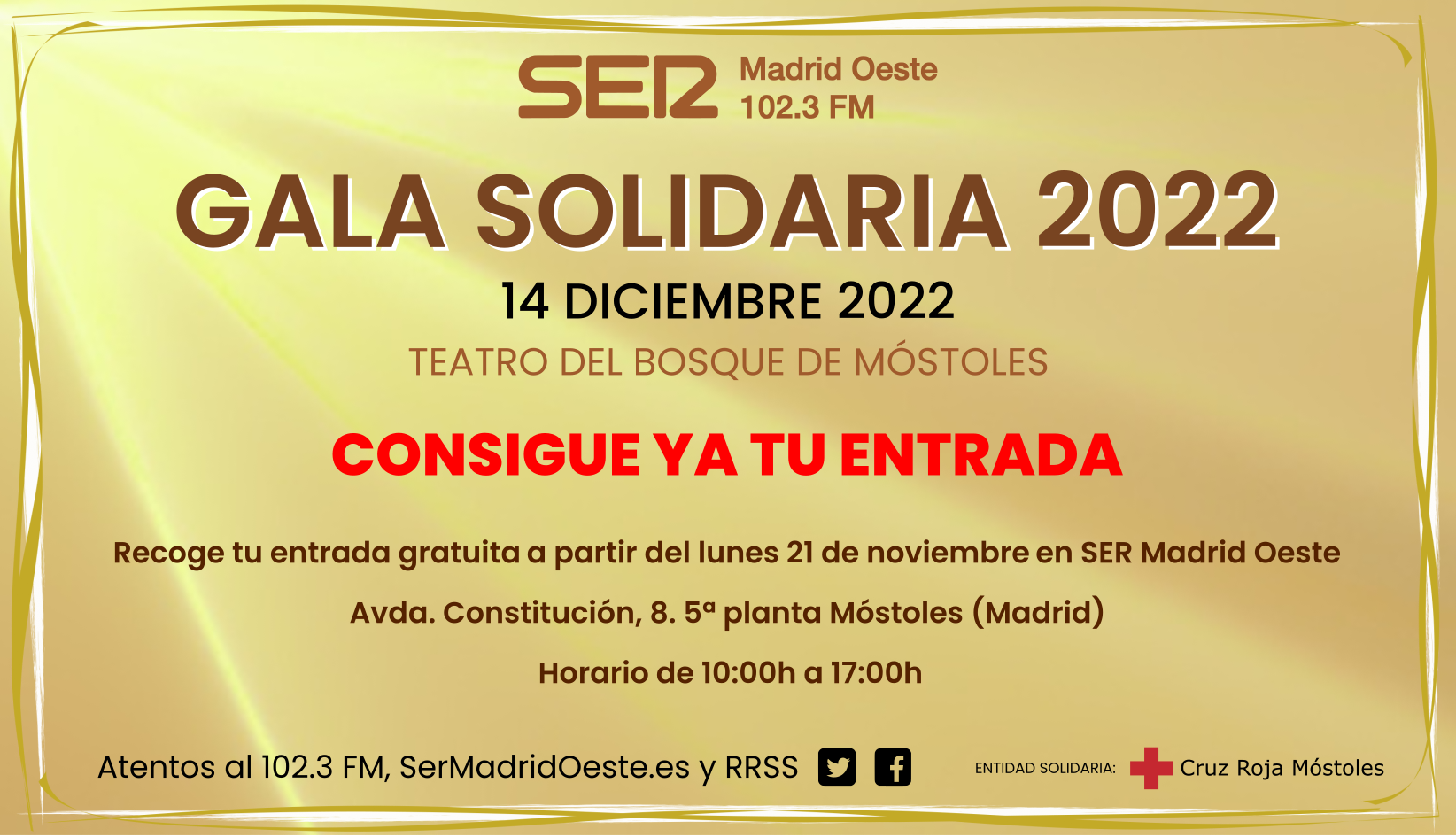 Cartel de la Gala Solidaria de Ser Madrid Oeste