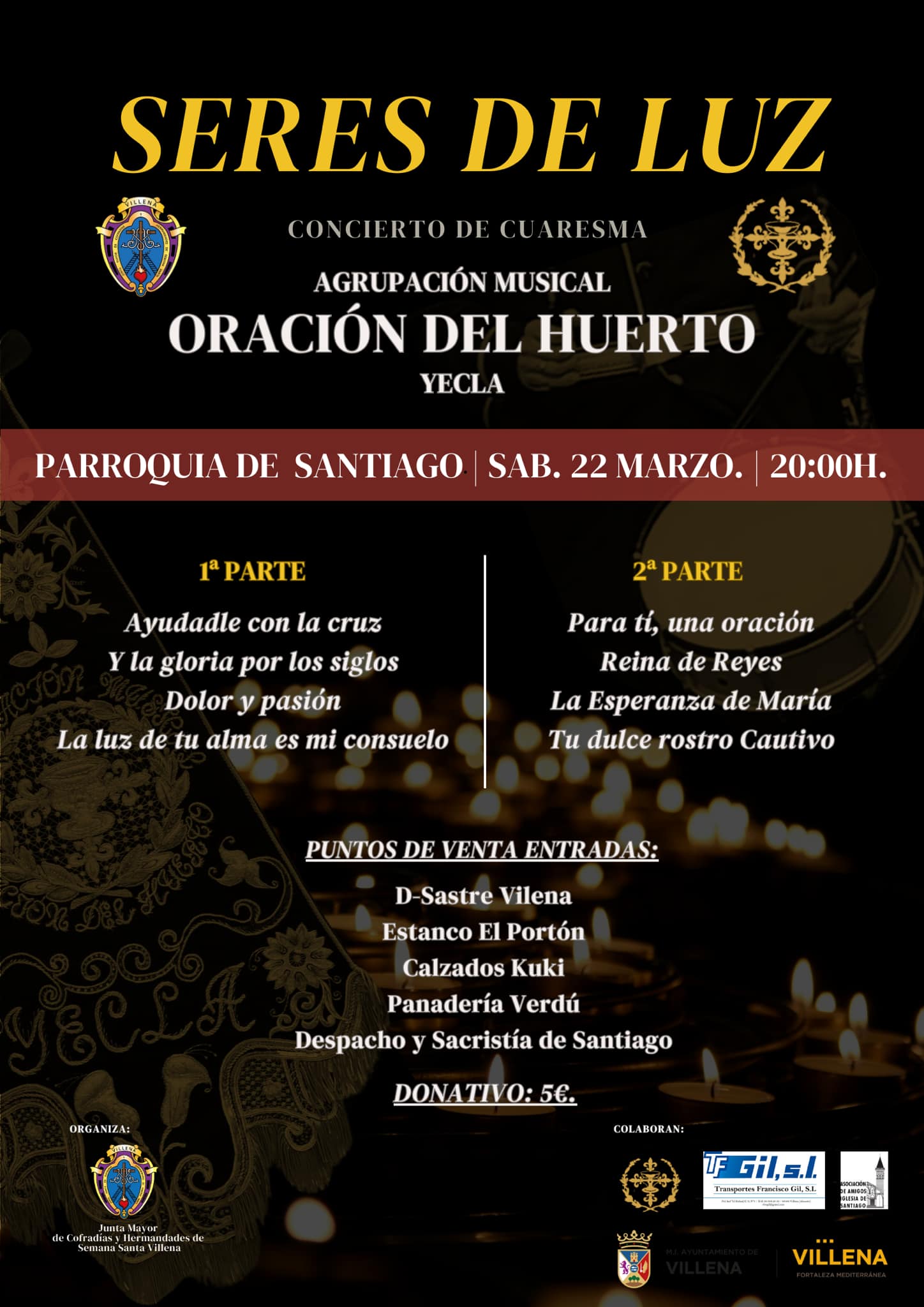 Cartel del concierto del sábado 22