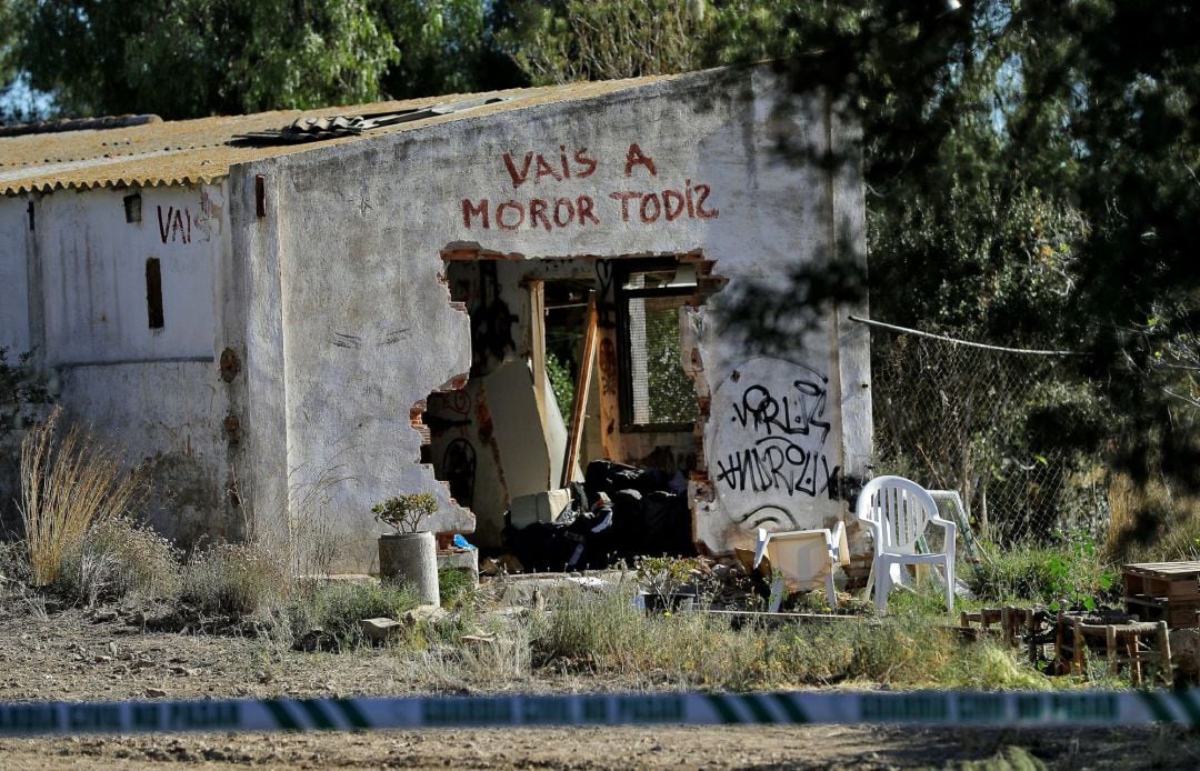 La fachada donde está la pintada 