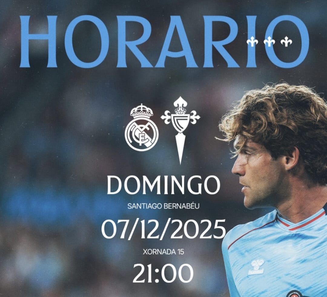 Horario del choque entre el Real Madrid y el Celta el 7 de diciembre
