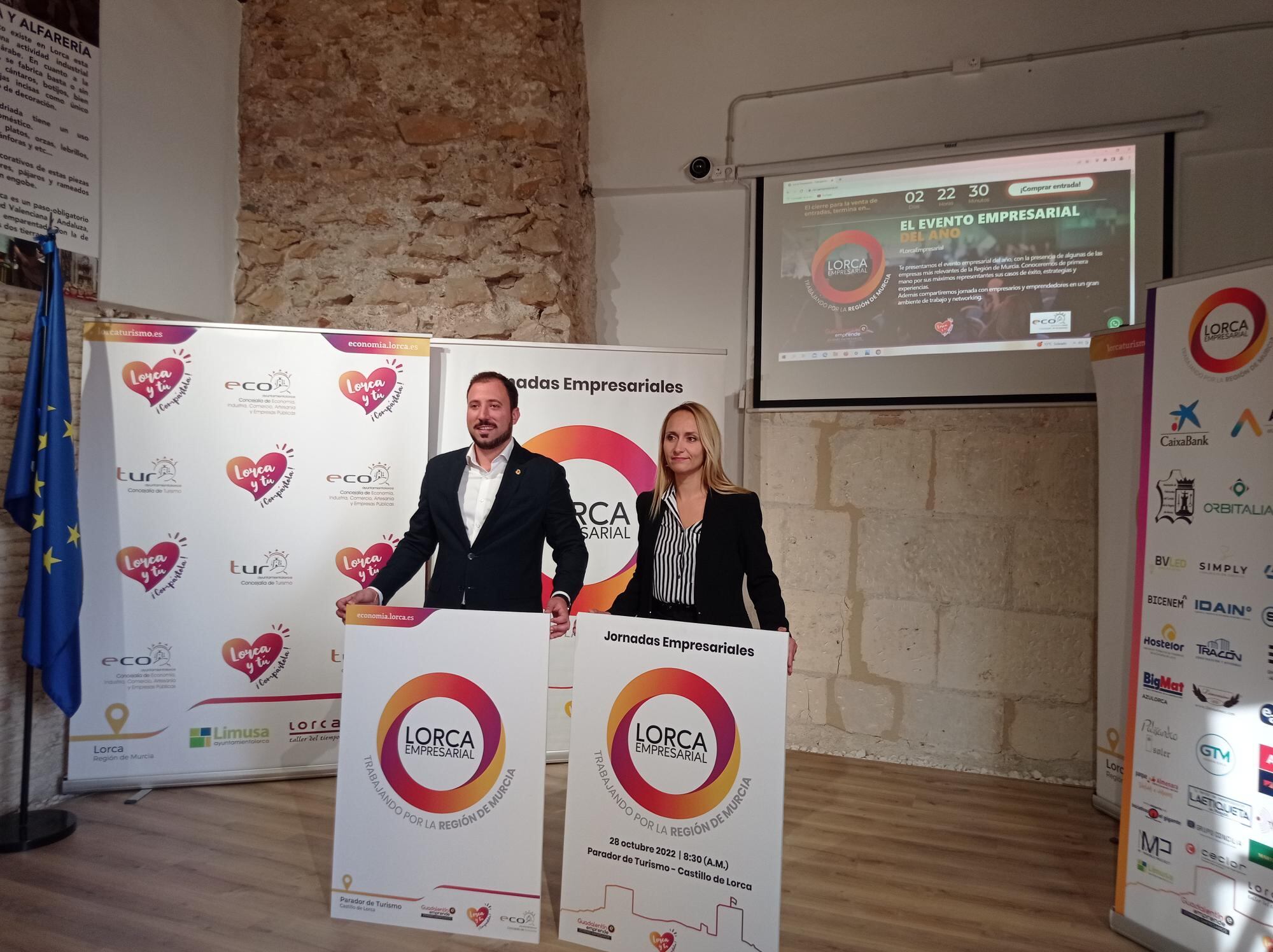 Francisco Morales, vicealcalde de Lorca y Ana Jiménez, presidenta de Guadalentín Emprende