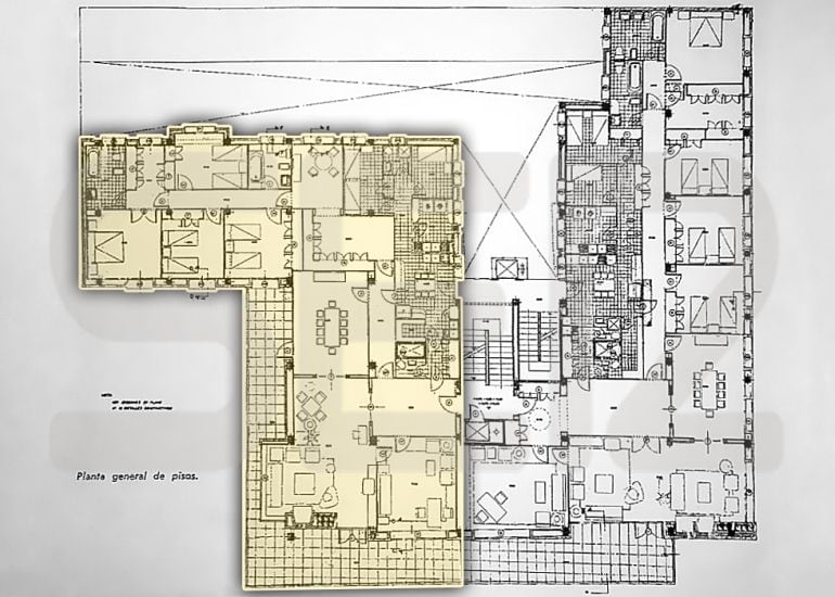 Plano general de las viviendas del edificio en el que planea vivir Rouco Varela.