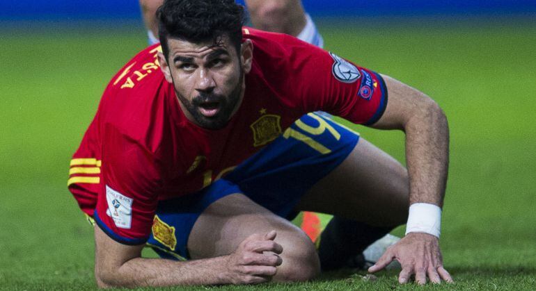 Diego Costa durante un lance del España-Israel