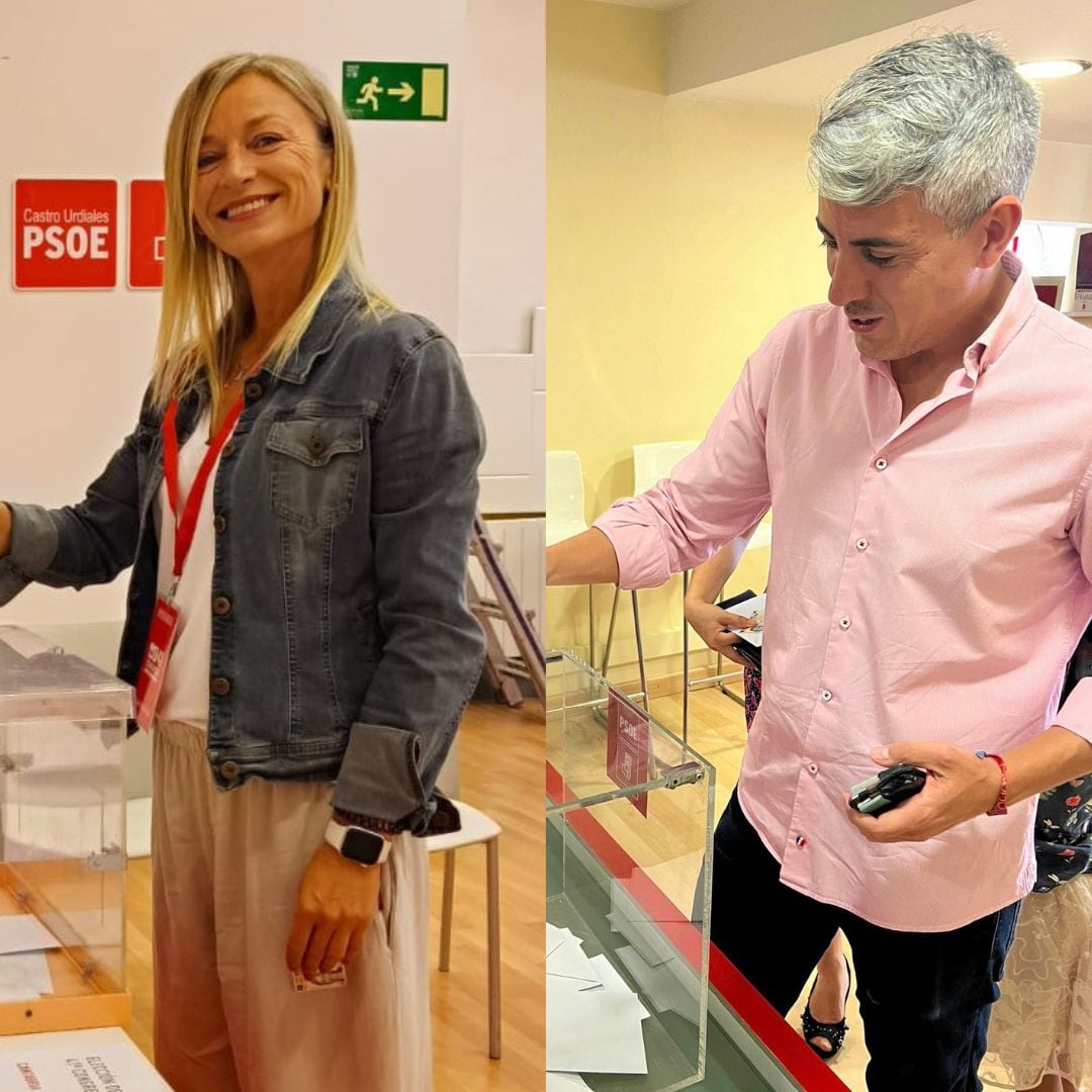 Susana Herrán y Pablo Zuloaga, durante la votación celebrada este domingo.