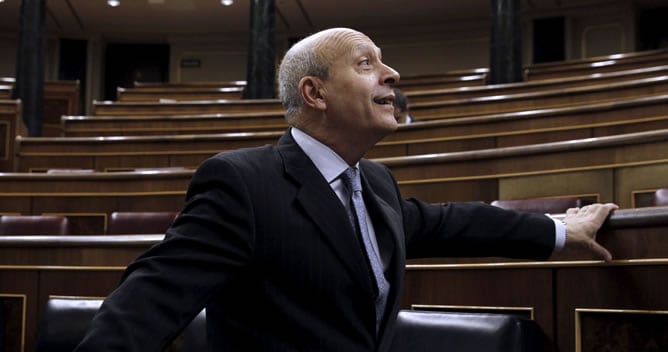 El ministro de Educación, José Ignacio Wert, en el pleno del Congreso en el que se aprobó la Lomce