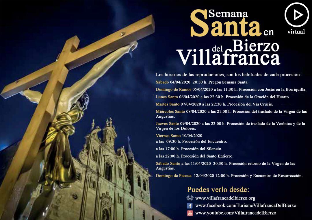 Programa para vivir de forma virtual la Semana Santa de Villafranca