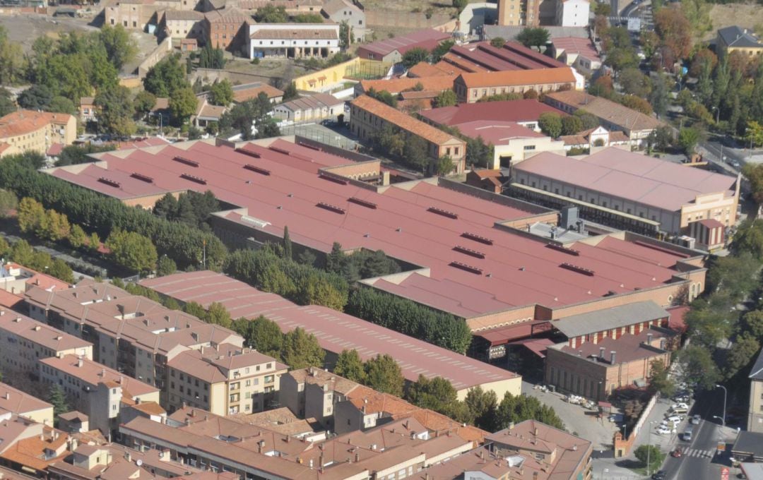 Vista aérea del centro militar conocido en Segovia como la Base Mixta